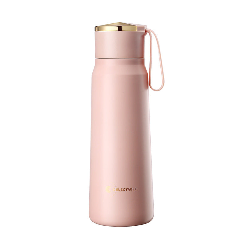 Stainless steel vacuum flask with handle