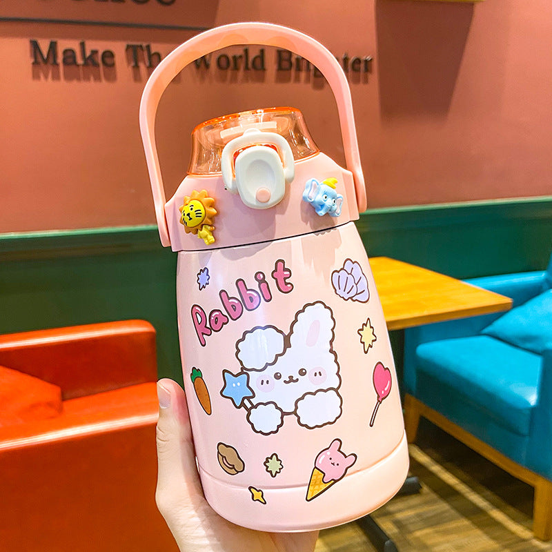 High-value Net Celebrity Large-capacity Big Belly Vacuum Flask Cute Cartoon