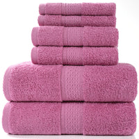 Home Simple Cotton Absorbent Towel Bath Towel 6-Piece Set - One Red Hill