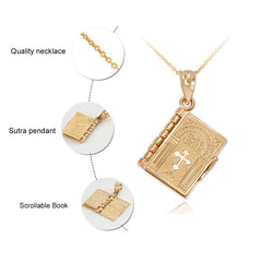 Religion Necklace Openable Holy Bible Book Pendant Necklaces Christian Jewelry