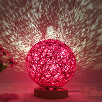 Hot Selling Creative Linen Table Lamp Novel and Unique LED Intelligent USB7 Color RGB16 Color Remote Control Rattan Ball Lamp - One Red Hill
