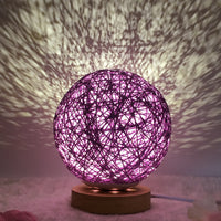 Hot Selling Creative Linen Table Lamp Novel and Unique LED Intelligent USB7 Color RGB16 Color Remote Control Rattan Ball Lamp - One Red Hill