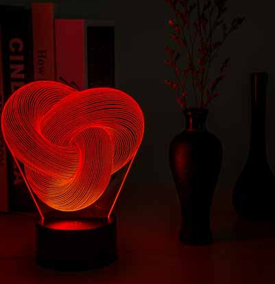 Twist Abstract LED 3D Night Light Touch Colorful Acrylic 3D Table Lamp Decoration Lighting Baby Sleeping Mood Lamp Best Gift - One Red Hill