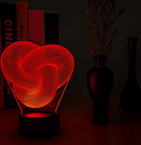 Twist Abstract LED 3D Night Light Touch Colorful Acrylic 3D Table Lamp Decoration Lighting Baby Sleeping Mood Lamp Best Gift - One Red Hill