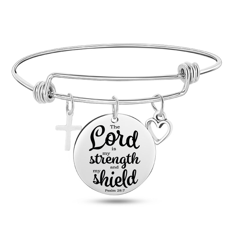 Jesus Christian Bible Scripture Stainless Steel Bangle Bracelet