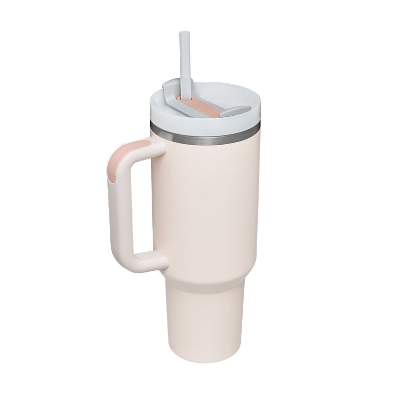 Handle Straw Insulated Stainless Steel Spill Proof Vacuum Coffee Cup