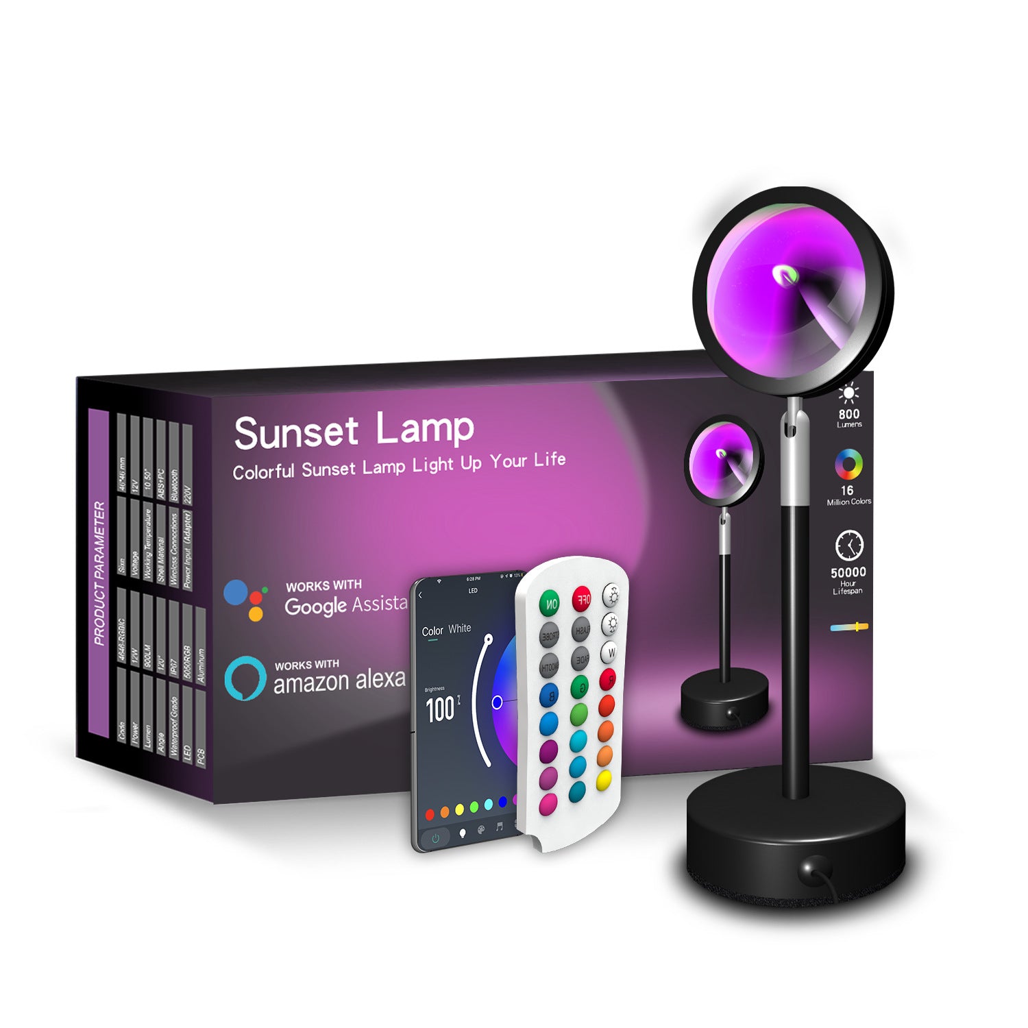 APP Remote Control RGB Floor Atmosphere Lamp - One Red Hill