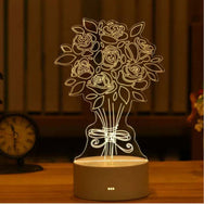 3D Lamp Acrylic USB LED Night Lights Neon Sign Lamp Xmas Home Decorations For Room Decor Valentines Day Gifts - One Red Hill