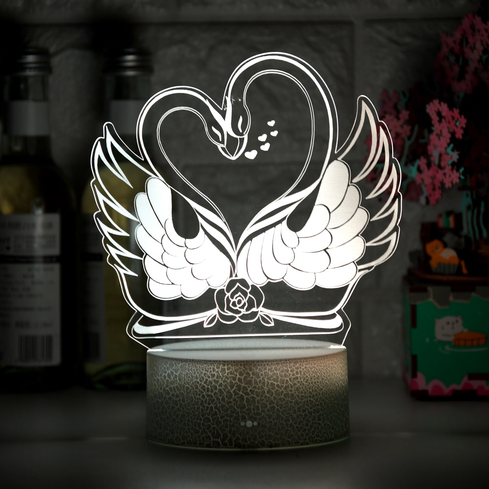 Colorful Touch Remote Control LED Swan-shaped Table Lamp - One Red Hill
