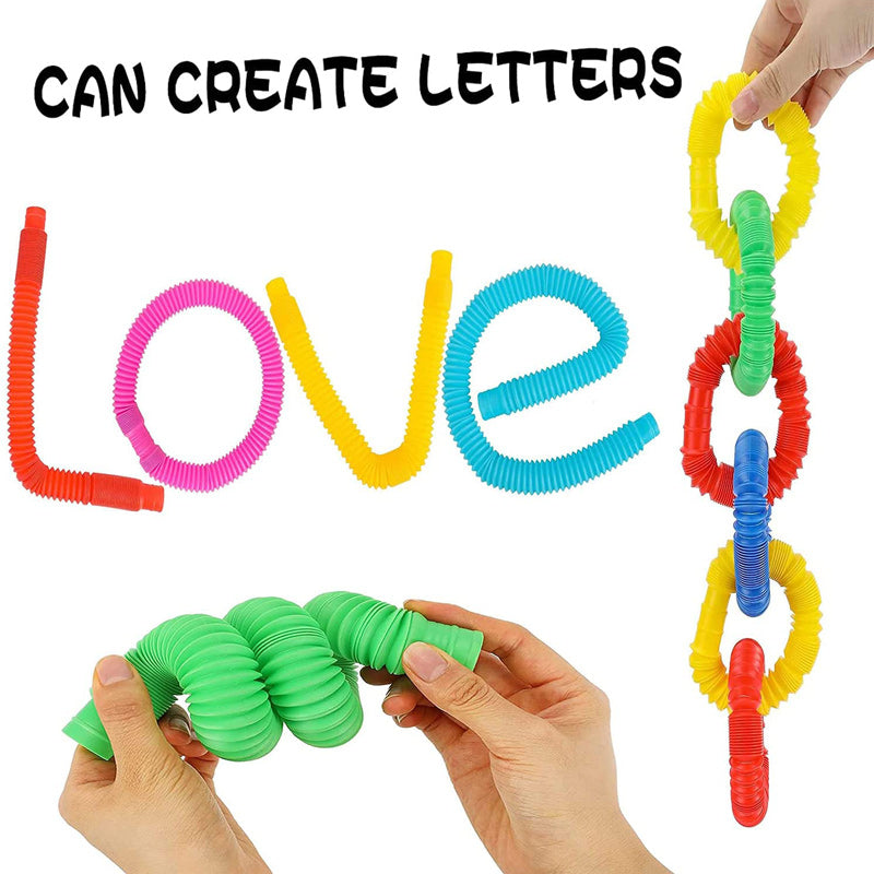 Fidget Toys Plastic PopTube Coil Children'S Creative Magical ToysCircle Funny Toys Early Development Educational Folding Toy - One Red Hill