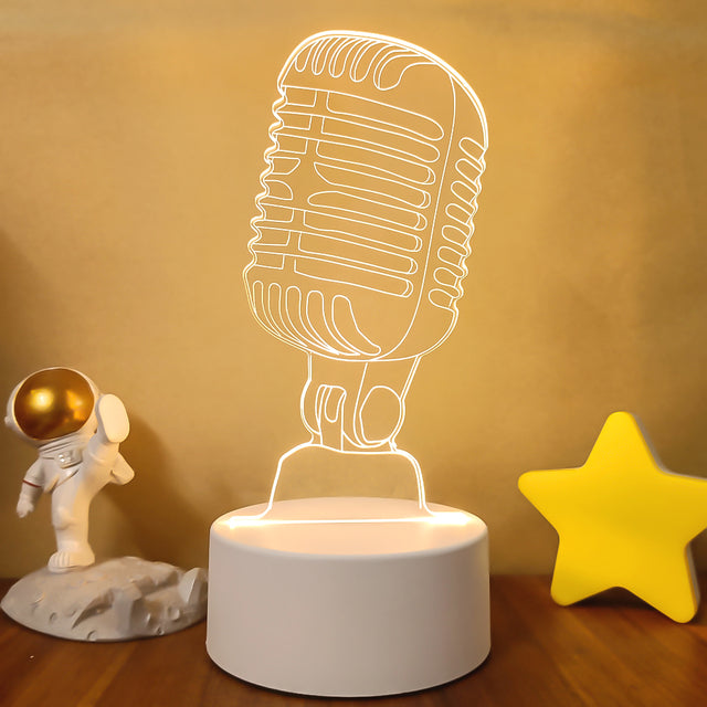3D Light Colorful Touch Remote Control LED Visual Light 3D Small Table Lamp - One Red Hill