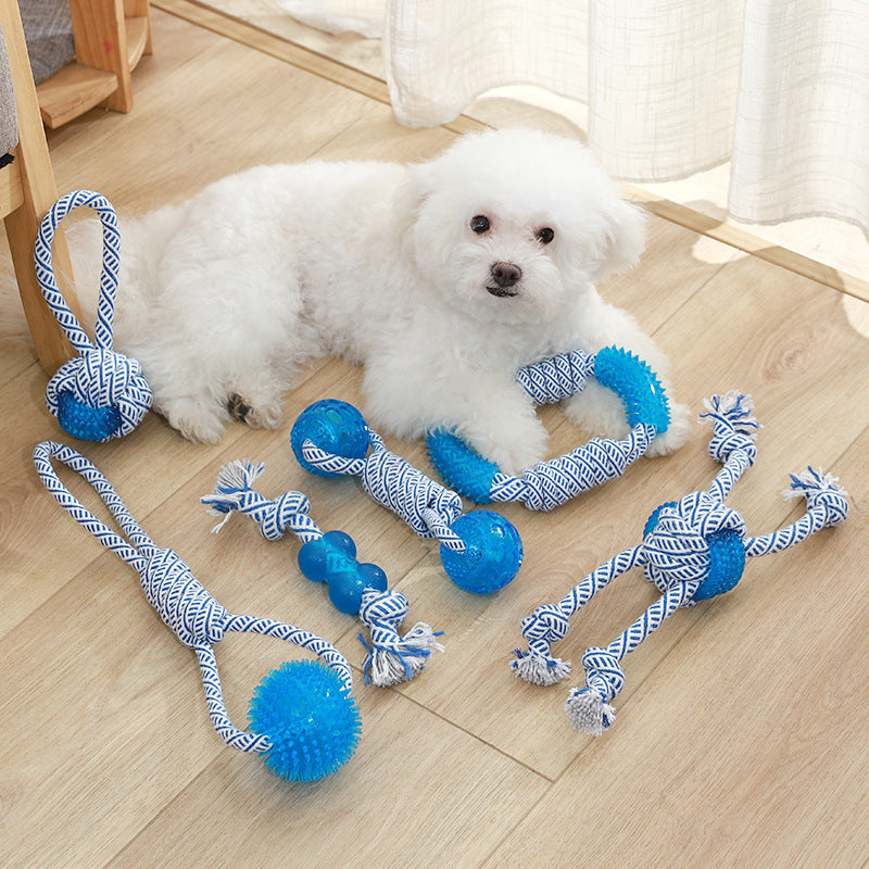 Ocean Series Cotton Rope Dog Toy TPR Pet Molar And Bite Resistant Products - One Red Hill