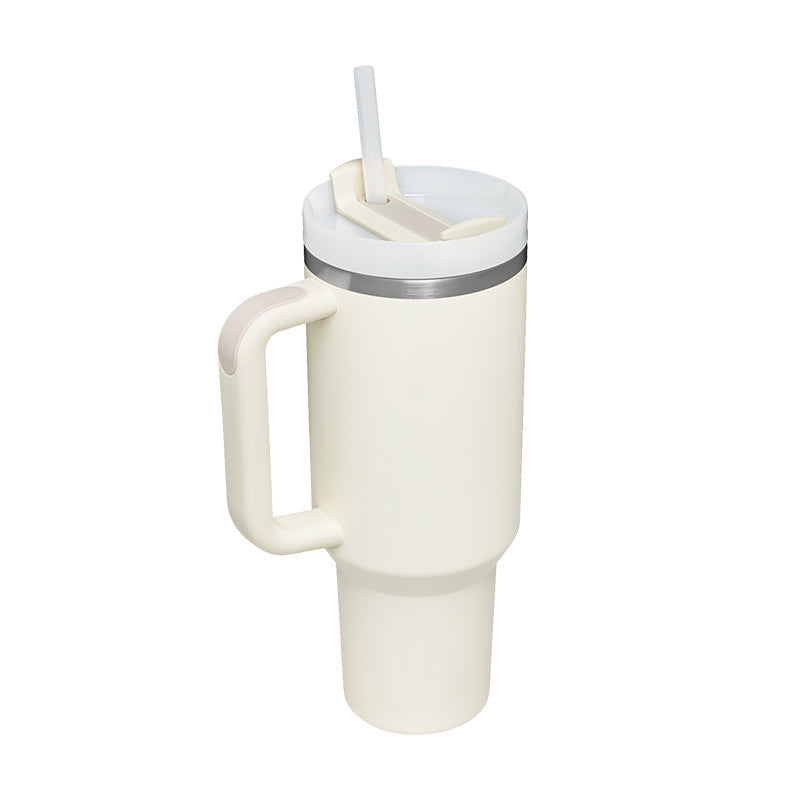 Handle Straw Insulated Stainless Steel Spill Proof Vacuum Coffee Cup
