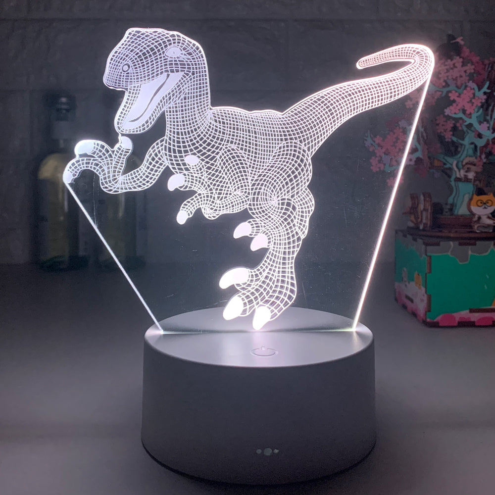 Dinosaur Colorful LED Touch Remote Control 3D Night Light - One Red Hill