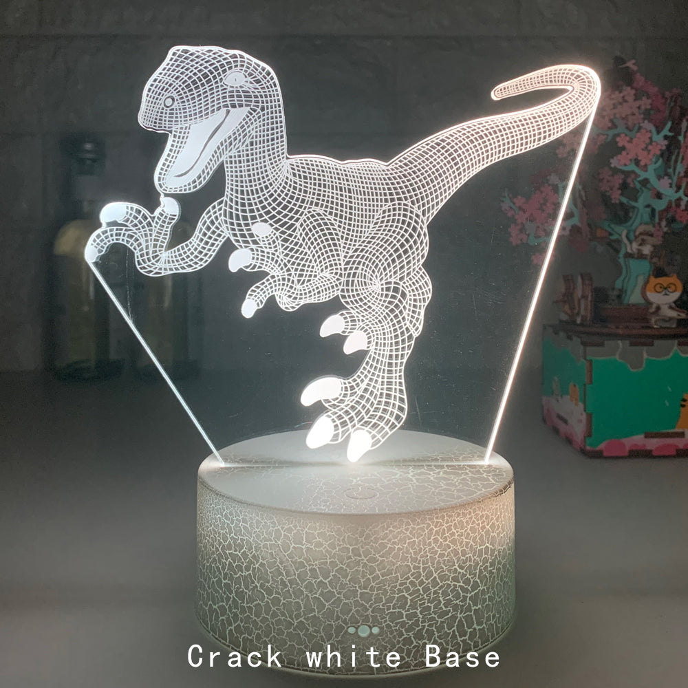 Dinosaur Colorful LED Touch Remote Control 3D Night Light - One Red Hill