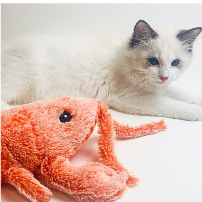 Pet Toys Electric Jumping Shrimp USB Charging Simulation Lobster Funny Cat Plush Pets Toy - One Red Hill