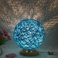 Hot Selling Creative Linen Table Lamp Novel and Unique LED Intelligent USB7 Color RGB16 Color Remote Control Rattan Ball Lamp - One Red Hill