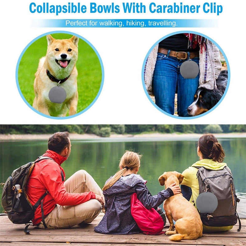 Rubber Foldable Double Bowl Pet Feeding Bowl Pets Supplies Dog Cat Bowls - One Red Hill