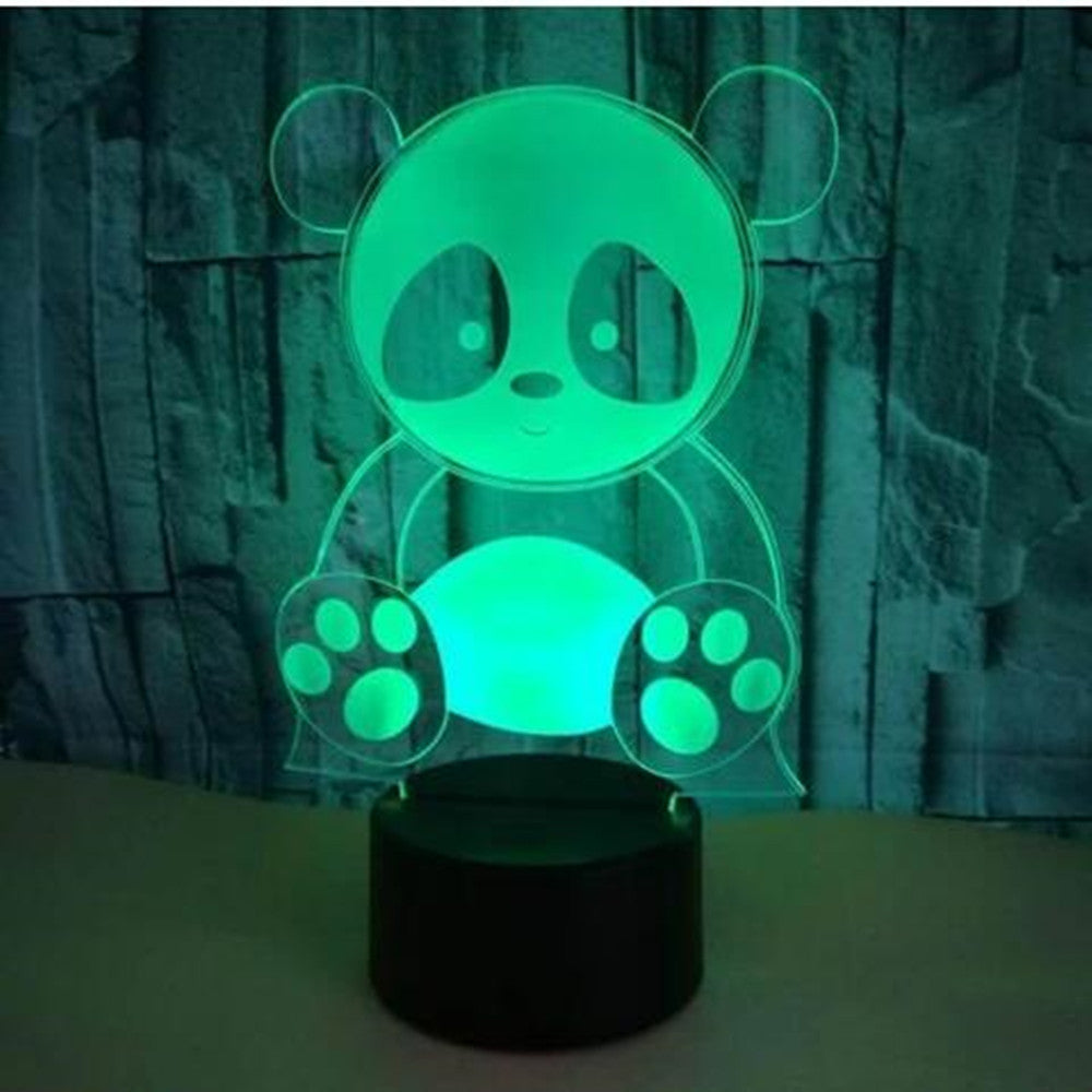 Panda 3 touch remote control seven color night light - One Red Hill