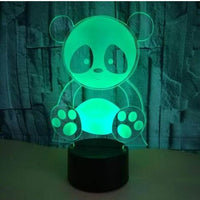 Panda 3 touch remote control seven color night light - One Red Hill