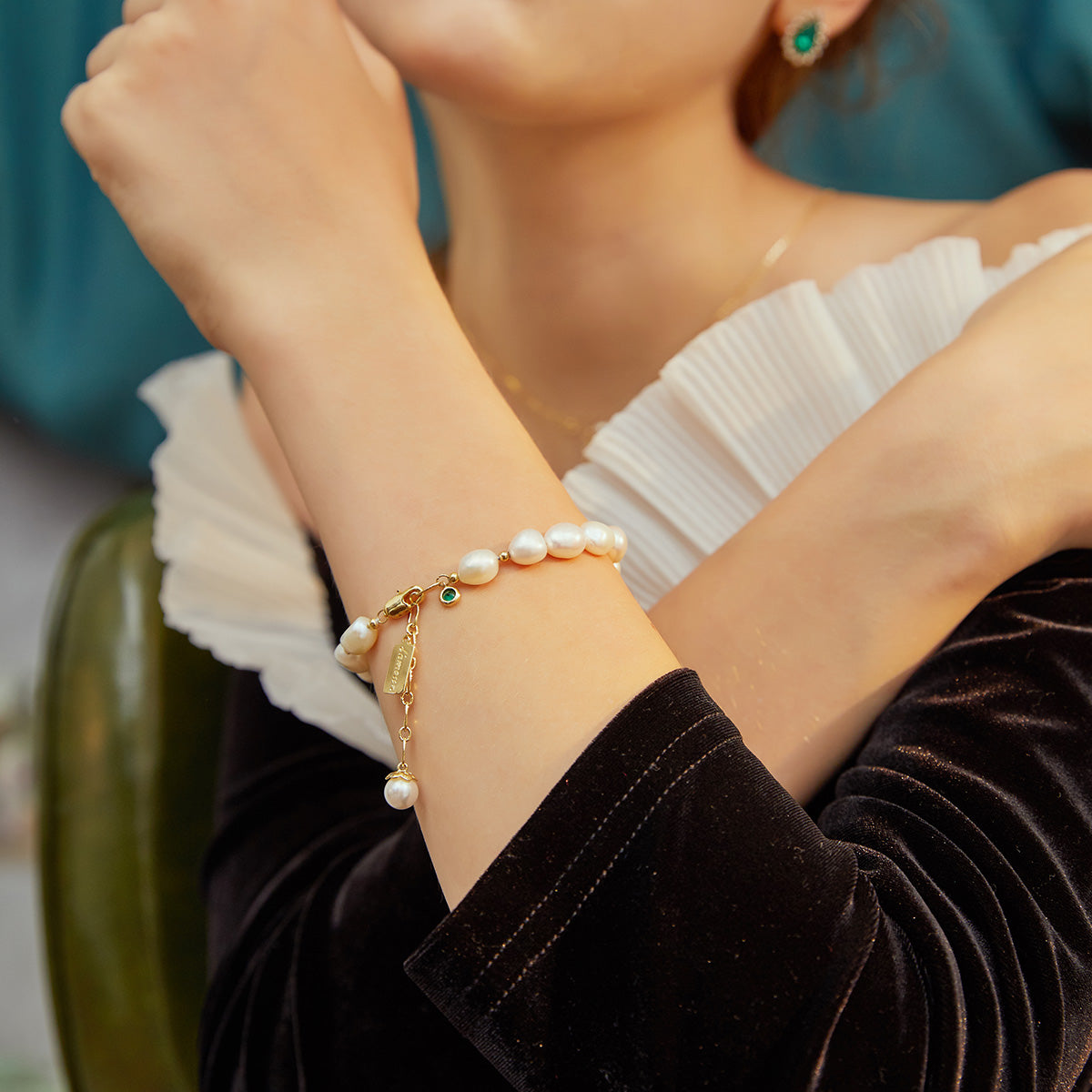 Natural Zircon Pearl Bracelet Luxury Jewelry - One Red Hill