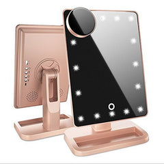 Touch Screen Makeup Mirror With 20 LED Light Bluetooth Music Speaker 10X Magnifying Mirrors Lights - One Red Hill