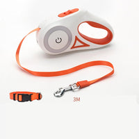 Dog Leash Retractable Leash And Dog Collar Spotlight Automatic Pet Dog Cat Traction Rope For Small Medium Dogs Pet Product - One Red Hill