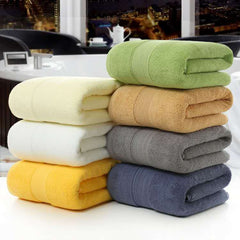 Cotton thickened plain colored bath towel
