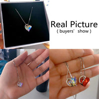 925 Sliver Heart Shaped Geometric Necklace - One Red Hill