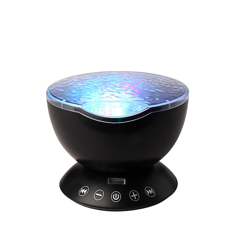 Ocean Wave Projector LED Night Light Remote Control TF Cards Music Player Speaker Aurora Projection - One Red Hill