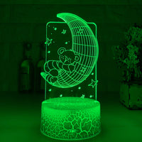 Remote Control Touch 3D LED Night Light - One Red Hill