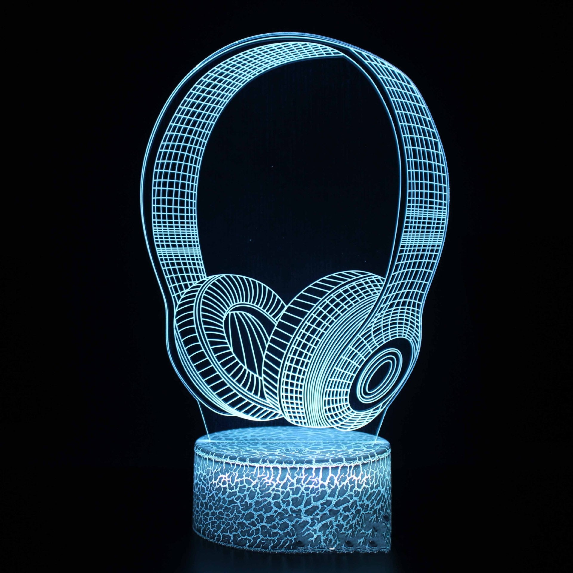 Creative 3d Small Night Lamp Desktop Decorative Lamp Headset 7 Color Changing Led Touch Remote Control Bedside Table Lamp