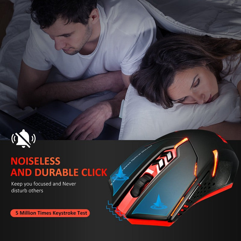 Power-Saving Silent Luminous Wireless Mouse - One Red Hill