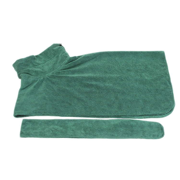Absorbent Pet Bathrobe With Waist-wrapped Microfiber - One Red Hill