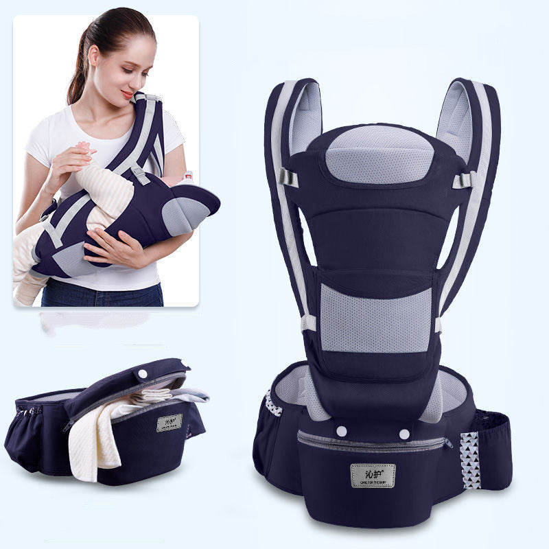 Ergonomic Baby Carrier Infant Baby Hipseat Carrier 3 In 1 Front Facing Ergonomic Kangaroo Baby Wrap Sling - One Red Hill