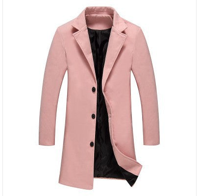 2023 Autumn Mens Solid Color Casual Business Woolen Coats