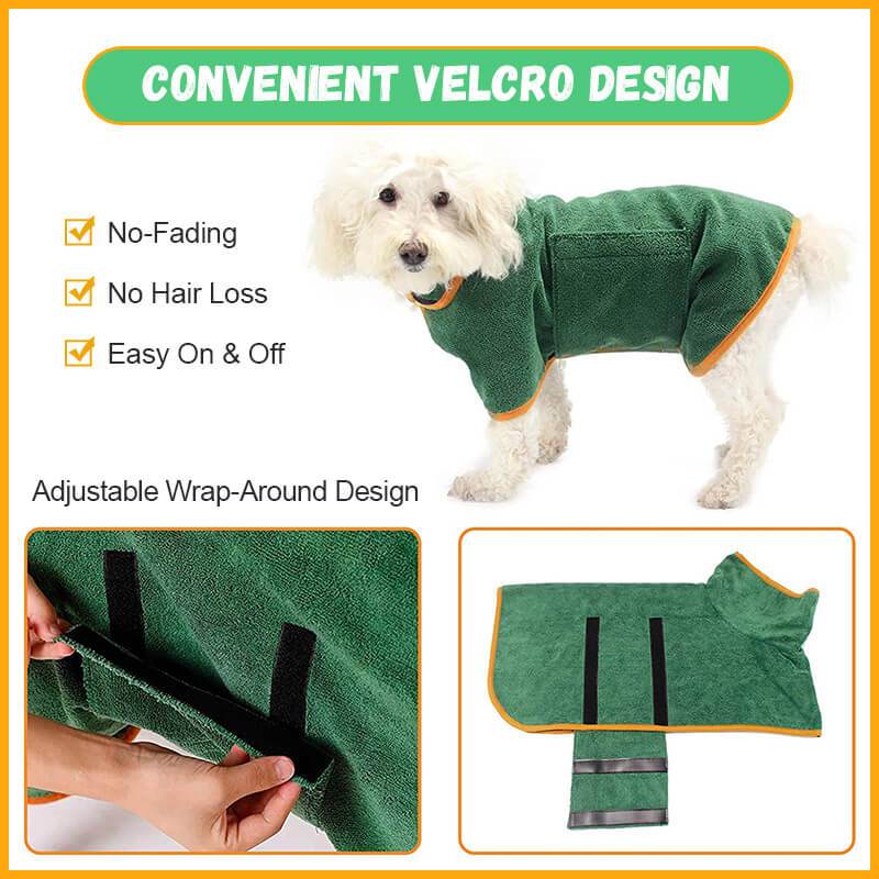 Absorbent Pet Bathrobe With Waist-wrapped Microfiber - One Red Hill