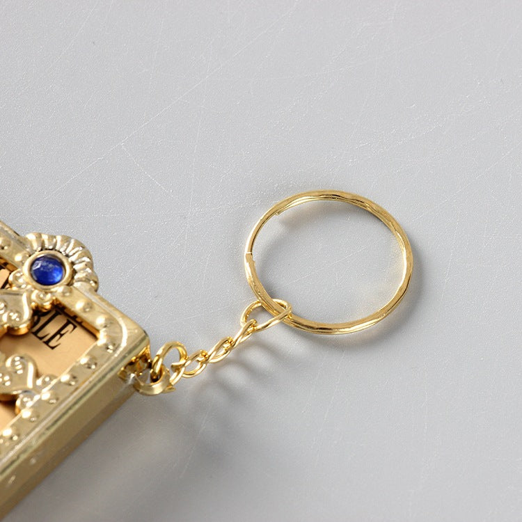 Mini HOLY Bible Keychain Religious Christian Jesus Cross Key Chain Women Prayer God Bless Gift Souvenirs Keyring - One Red Hill