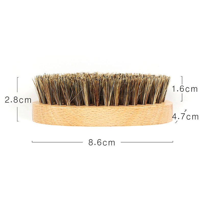 Oval Bluezoo Men's Care Flower Bristle Beech Wood Color Beard Hair Brush - One Red Hill