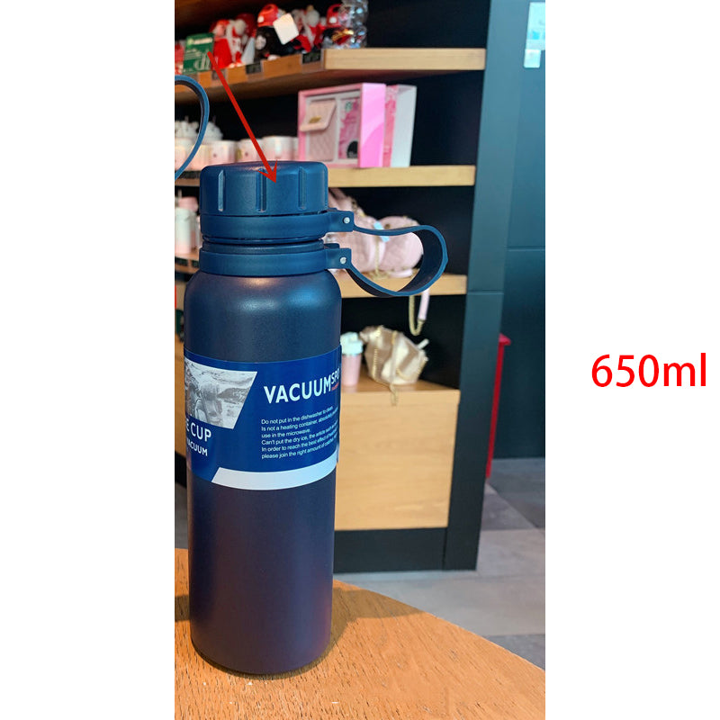 Outdoor Sports Bottle Portable Large Capacity Stainless Steel Vacuum Flask Water Cup - One Red Hill