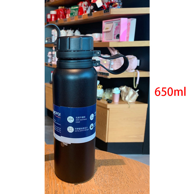 Outdoor Sports Bottle Portable Large Capacity Stainless Steel Vacuum Flask Water Cup - One Red Hill