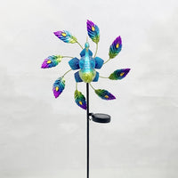 Cross-border Peacock Solar Windmill Garden Decoration Plug-in Iron Windmill - One Red Hill