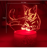 Cat Series 3D Desk Lamp USB Colorful Gradient Touch Remote Control Night Light - One Red Hill