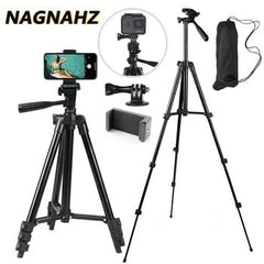 200cm 79in Height Heavy Dury Camera Tripod Stand Tripod Portable Professional Aluminum with Pan Head for DSLR phone ring light - One Red Hill