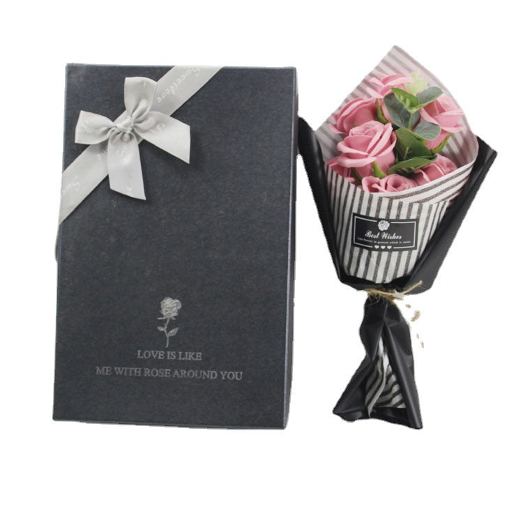 Soap Flower Bear Gift Box Birthday Gift Mother's Day 7 Carnation Valentine's Day Gift Box