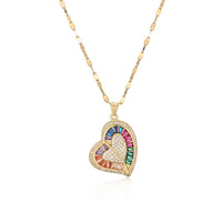 Women's Fashion Copper Plated Real Gold Heart-shaped Zircon Pendant Necklace - One Red Hill