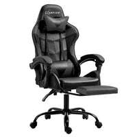 Artiss Gaming Office Chair Executive Computer Leather Chairs Footrest Grey - One Red Hill