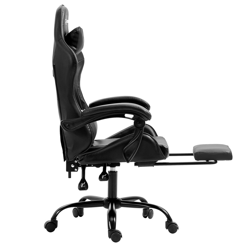 Artiss Gaming Office Chair Executive Computer Leather Chairs Footrest Grey - One Red Hill