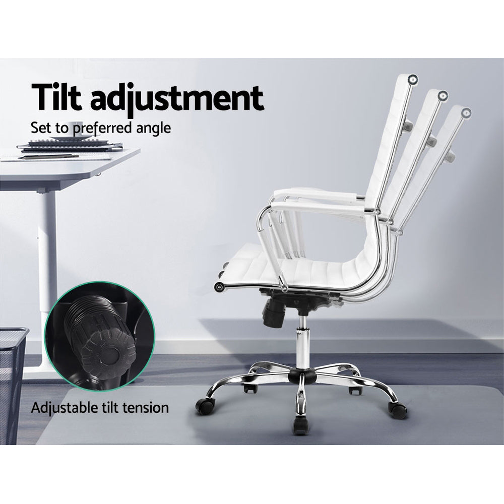 Artiss Office Chair Conference Chairs PU Leather High Back White - One Red Hill