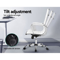 Artiss Office Chair Conference Chairs PU Leather High Back White - One Red Hill